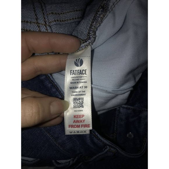 Fat Face UK Eco Denim Elise Wide Leg High Rise Jeans Size 6L - Picture 7 of 8